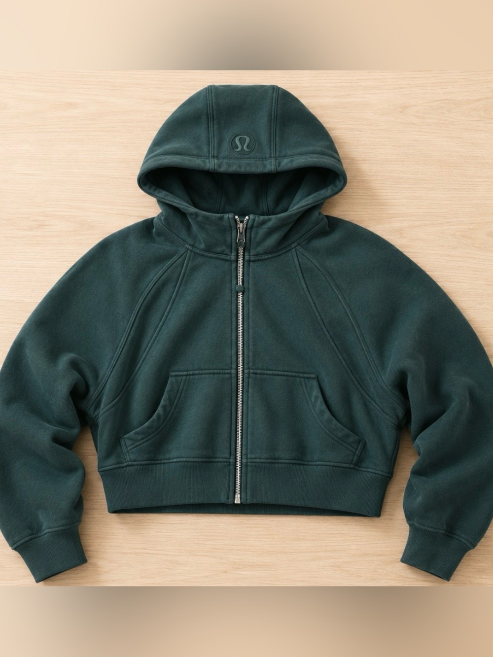 lululemon athletica oversized scuba in Forest Green Zip-Front xs/s